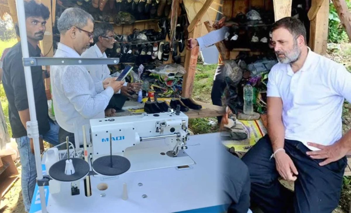 Rahul Gandhi's Heartwarming Gesture: Sends Shoe-Stitching Machine to Sultanpur Cobbler, Winning Hearts Online